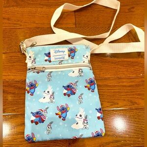 Loungefly canvas Disney Stitch Scrump Christmas crossbody purse